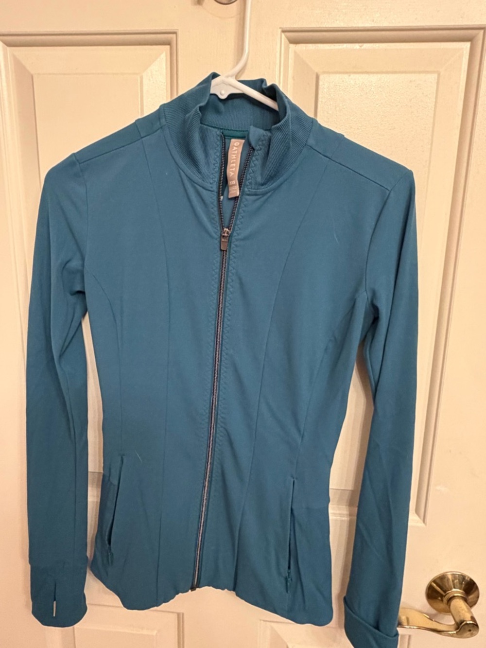 Athleta Teal Full-Zip athletic Jacket